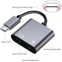 LecLooc USB C Splitter, Dual USB C Audio and Charger Adapter for Pixel 2/2 XL/3 XL/4XL,Galaxy Note 10/10+/S20/20+/20 Ultra, Note 20/ Note 20 Ultra, Essential (Grey)