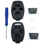 Key Fob Shell Case Fit for 4 Buttons Honda Accord Civic EX Pilot Keyless Entry Remote Car Key Housing Replacement with Free Screwdriver (Casing Only Without Blade) (Black pack 2)