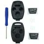 Key Fob Shell Case Fit for 4 Buttons Honda Accord Civic EX Pilot Keyless Entry Remote Car Key Housing Replacement with Free Screwdriver (Casing Only Without Blade) (Black pack 2)