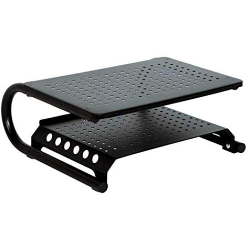 YYOKB Monitor Stand Riser, 2 Tier Desk Monitor Stand with Vented Metal for Laptop, Computer, iMac, PC, Printer, Ergonomic Desk Organizer