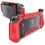 Mumba Dockable Case for Nintendo Switch, [Blade Series] TPU Grip Protective Cover Case Compatible with Nintendo Switch Console and Joy-Con Controller (Red)