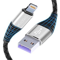 iPhone Charger Cable 1ft, CABEPOW 1 Foot Lightning Cable [2-Pack], Fast iPhone Charging Cord Compatible with iPhone 11/11 Pro /11 Pro Max/XS/XS Max/XR/X/8/8 Plus/7/6(Not Apple MFi Certified)-Silver