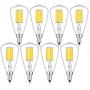 OMAYKEY 6W Dimmable LED Candelabra Bulb 3000K Soft White, 65W Equivalent 650LM, E12 Base Vintage Edison Style ST48 Clear Glass LED Chandelier Light Bulbs, 8 Pack
