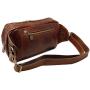 Floto Roma Leather Shoulder Sling Messenger Bag (Saddle Brown)