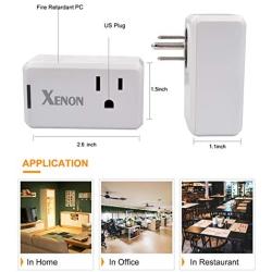 Xenon Mini WiFi Smart Plug, Works with Alexa and Google Home,No Hub Required, Timer Plug, Remote Control Your Devices from Anywhere, 2-Pack