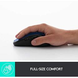 Logitech M510 Wireless Computer Mouse – Comfortable Shape with USB Unifying Receiver, with Back/Forward Buttons and Side-to-Side Scrolling, Blue
