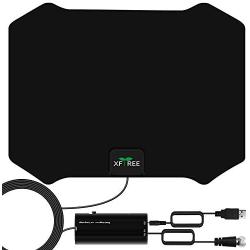 TV Antenna, Updated Amplified HD Digital Indoor TV Antenna Long 230+ Miles Range Signal Booster Support 4K 1080p Fire tv Stick and All Old TV - 17ft Coax Cable HDTV Amplifier Antenna for Channels
