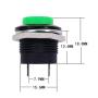 Twidec/10Pcs SPST AC250V/3A AC125V/6A Mini Off(ON) NO Momentary Push Button Switch Green R13-507G