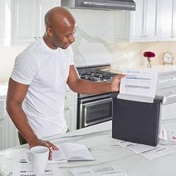 GBC ShredMaster Basic Home Shredder, PS06-02, Strip-Cut, 6 Sheets (1757402),Side Facing, 11.3'' x 6.1'' x 12.6''