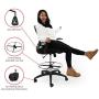 Ergonomic Mid-Back Mesh Adjustable Drafting Chair with Foot Ring, Standing-Desk Matched Tall Swivel Computer Office Stool, Black