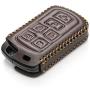 Vitodeco Genuine Leather Smart Key Keyless Remote Entry Fob Case Cover with Key Chain for 2011-2020 Toyota Sienna (6 Buttons, Brown)