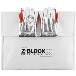 Newtex Z-Block Electronics 18 x 24 Fire Containment Bag Kit; Includes X20 High Temperature Aluminized Leather Gloves and Z-SIL Silica Fire Barrier Blanket, Made in The USA