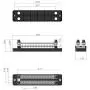 24 Terminal 150A Bus Bar Ground Distribution Terminal Block - 2 Row Terminal Grounding Bus Bar with 2 Studs 12 Groundings Per Row