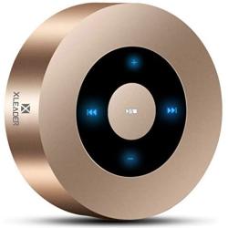 XLeader SoundAngel A8-3rd Gen 5W Mini Pocket Portable Speaker with Waterproof Case Mic TF Card AUX Perfect Small Touch Wireless Speaker for Outdoor Party Travel Sports Hiking Car BBQ Beach Gold