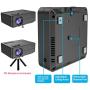 Mini Video Projector, Portable Outdoor Movie Projector 1080P Supported, 4500 Lux LED Phone Projector for Home Theater, Compatible with iPhone, Android, TV Stick, HDMI,USB, PS5, Black