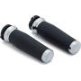 Kuryakyn 5940 Thresher Handlebar Grips for Throttle and Clutch, Dual Cable Throttle Control: 1996-2019 Harley-Davidson Motorcycles, Chrome, 1 Pair