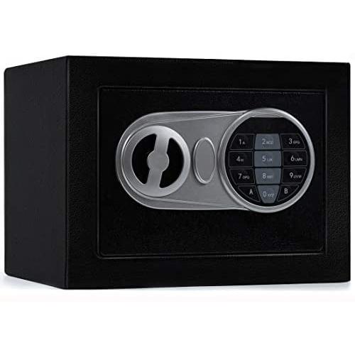 JUGREAT Security Safe Box with Induction Light,Electronic Digital Securit Safe Steel Construction Hidden with Lock，Wall or Cabinet Anchoring Design for Home Office Hotel BusinessGun Passport Cash