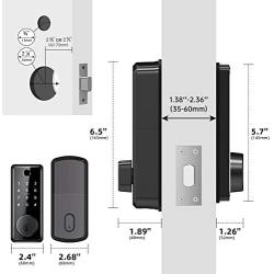 Bonep Security Smart Lock Touch Biometric Fingerprint Keyless Entry Door Lock,Bluetooth Electronic Deadbolt Lock,Smart WiFi Door Locks for Home/Office (Black)
