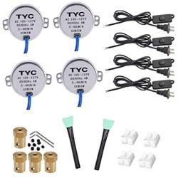 Synchronous Synchron Motor Turntable Motor Electric Synchron Motor For Cup Turner,cuptisserie,Tumbler Cup Rotator with 7mm Flexible Coupling With Lamp Cord 100-127VAC 50/60 Hz 4W CCW/CW-(4PCS 5-6RPM)