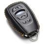 Vitodeco Leather Keyless Remote Smart Key Fob Case Cover with a Key Chain for 2014-2021 Subaru Forester, Impreza, Outback, WRX, BRZ, XV Crosstrek (4-Button, Black)