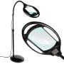 Brightech LightView Pro - Full Page Magnifying Floor Lamp - Hands Free Magnifier with Bright LED Light for Reading - Flexible Gooseneck Holds Position - Standing Mag Lamp