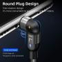 FIELUX Quick 360°+180° Rotation Magnetic Charging Cable Compatible with Micro, Type-C Charging Port Smartphones and i-Product Devices 3 in 1 (3.3 ft, Black)