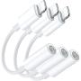 (3 Pack) iPhone Headphone Adapter, 3.5 mm Headphone Jack Adapter Aux Audio Earphones Connector, Headphone Dongle Stereo Cable Compatible with iPhone 11/11Pro/X/XR/XS/XSmax/8,Support All iOS System