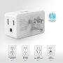 [3-pack]VINTAR 3-Outlet Adapter Wall Tap, Outlet Extender, Portable Travel Mini Plug Grounded Indoor AC Outlet, White,ETL Listed.