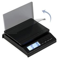 110 lb (50 kg x 1 g) Digital Postal Scale, Piece Counting, Wide Weighing Pan, Backlit LCD, AC Adapter, Multiple Weight Unit, Capacity: Max 50 kg (110 lb), Min 5 g (0.2 oz), Readability 1 g (0.1 oz)