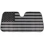 Black White/Gray American Flag - Front Windshield Sun Shade - Accordion Folding Auto Sunshade for Car Truck SUV - Blocks UV Rays Sun Visor Protector - Keeps Your Vehicle Cool - 58 x 28 Inch