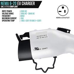 Lectron 240V 16 Amp Level 2 EV Charger with 21ft Extension Cord J1772 Cable & NEMA 6-20 Plug (UL-Certified)
