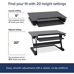 Ergotron WorkFit-TL, Sit-Stand Desk Converter | White, 37.5'' Wide | for Tabletops