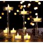 Battery Operated Tea Lights Candles: 24 Pack Realistic and Bright Flickering Holiday Gift Flameless LED Electric Candles for Seasonal & Festival Party Home Decoration Warm White (Warm Yellow)