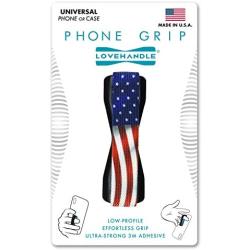 LoveHandle Phone Grip for Most Smartphones and Mini Tablets, American Wavy Flag Design Elastic Strap with Black Base, lh-01-americanwavyflag
