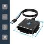 FIDECO SATA/IDE to USB 3.0 Adapter, Hard Drive Adapter Cable for Universal 2.5/3.5 Inch IDE/SATA External HDD SSD, 5.25-Inch DVD-ROM/CD-ROM/CD-RW, Offline One Touch Clone, Support 16TB (Cable PL06)