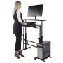 Cocoarm Stand Up Computer Desk, Height Adjustable Standing Desk Sit Stand Converter Computer Desktop Workstation, Moveable with Wheels ((Host Shelf Included))