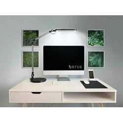 Architect Desk Lamp Wireless Charger - OTUS Adjustable Tall Swing Arm Drafting Table Light for Office Bright 10W LED Task Lighting Station with Charging pad for iPhone - Stepless Dimmer 3 Color Modes