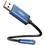 MillSO USB to 3.5mm Audio Jack Adapter, Sapphire Blue TRRS USB to AUX Audio Jack External Stereo Sound Card for Headphone, Speaker, Mac, PS4, PC, Laptop, Desktops - 1 Feet