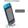 MENEEA Dockable Case for Nintendo Switch, Fit The Dock Station Protective Accessories Cover Case for Nintendo Switch and Joy Con Controller with a Tempered Glass Screen Protector Crystal Blue