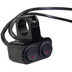 12v 16A Motorcycle ATV 7/8inch Handlebar Button Switch Headlight Hazard Brake Fog Light ON Off Switches (Red)