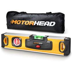 MOTORHEAD 12-Inch 0° & 90° Degree LED Torpedo Level, Water, Dust & Shock Resistant, Magnetic Bottom, Includes Bag, High-Visibility, Solid Milled Aluminum, USA-Based Support