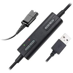 VoiceJoy Headset QD(Quick Disconnect) Connector to USB Adapter with Volume Adjuster, Mute for Speaker and Microphone Separately Compatible with Any Plantronics and VoiceJoy Headset QD Plug