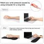 iLeadon Keyboard Wrist Rest Pad and Mouse Wrist Rest Support Mouse Pad Set, Non Slip Rubber Base Wrist Support with Ergonomic Raised Memory Foam for Easy Typing & Pain Relief, Black