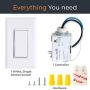 RunLessWire Simple Wireless Switch Kit, Self-Powered Rocker Switch, No Wire Light Control Kit