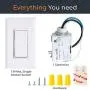 RunLessWire Simple Wireless Switch Kit, Self-Powered Rocker Switch, No Wire Light Control Kit