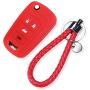 4 Buttons Remote Key Silicone Rubber Keyless Entry Shell Case Fob and Key Skin Cover fit for Chevrolet Camaro Cruze Volt Equinox Spark Malibu Sonic Buick for Opel (RED)