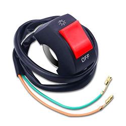 Ourbest Handlebar Switch 12V 7/8inch 22mm On Off Push Button for Bicycle Motorcycle Scooter Headlight/Fog Light/Driving Lamp Toggle Switch Red
