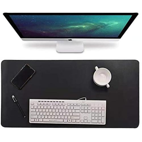 Multifunctional Office Desk Pad, 31.5'' x 15.7'' Waterproof PU Leather Mouse Pad/Mat, Laptop/Computer Desk Mat, Antiskid Desk Writing Mat for Office/Home (Black)
