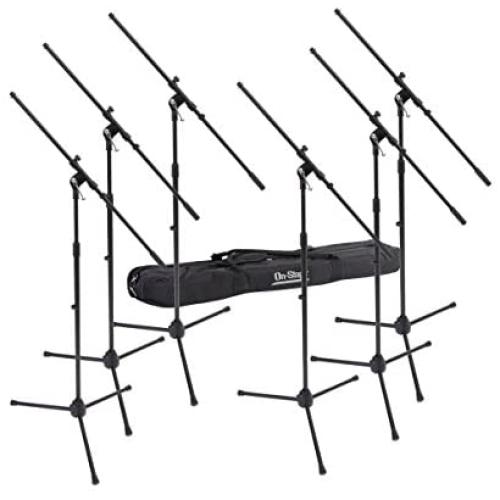 On-Stage MSP7706 Euroboom Microphone Stands with Travel Bag, 6 Pack