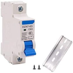 smseace Miniature Circuit Breaker Low Voltage 63A 230/400V 1 Pole DIN Rail Installation DZ47-63 C63
